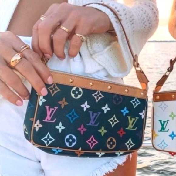 Louis Vuitton Handbags - 💎 Louis Vuitton Black Takashi Murakami Multicolor Monogram Pochette Bag
